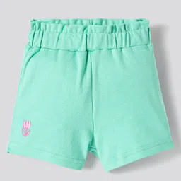 Bonfino 100% Cotton Knit Shorts With Floral Print & Embroidery Pack of 3 - Off White Neon Pink & Green image 2