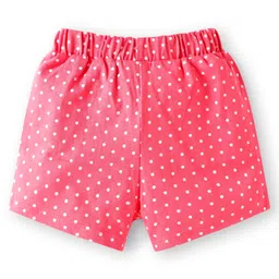 Babyhug Single Jersey Knit Shorts with Polka Dots & Bow Applique Pack of 3 - Pink & Purple image 2