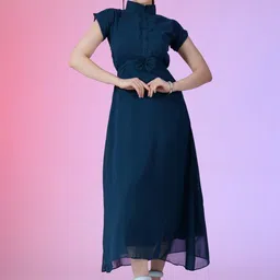 Femvy Georgette Fit & Flare Maxi Dress image 1