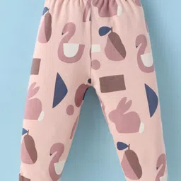 Ben Benny 100% Cotton Knitted Full Length Bootie Leggings with Helicopter Print Pack of 2 - Grey & Peach image 3