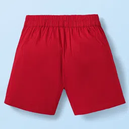 arias by lara dutta Arias Cotton Stretch WovenSolid Color Skort with Front Overlap Panel - Red image 3