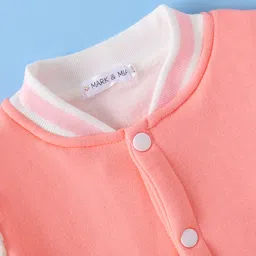 Mark & Mia Cotton Full Sleeves Winter Wear Romper with G Patch - Pink image 3