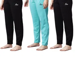 trendy world Pack of 3 Women Cotton Regular Fit Pyjama with Side Pockets-picture-30
