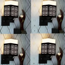 Gojeeva Brown Wood Square Wall Lamps-picture-0