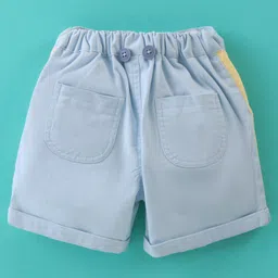 ToffyHouse Woven Half Sleeves Shirt & Shorts Set With Suspender & Bow Solid Colour - White & Blue image 5