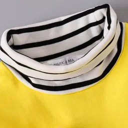 Mark & Mia Full Sleeves Sweatshirt With Teddy Bear Applique - Yellow image 5