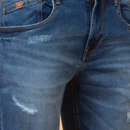 Being Human Blue Regular Fit Distressed Jeans image 4