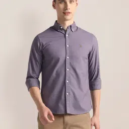 U.S. Polo Assn. Purple Cotton Regular Fit Shirt-image-35