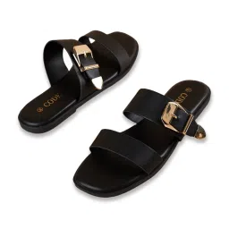 CODE Women's Black Casual Sandals image 4