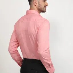 Raymond Medium Red Cotton Solid Slim Fit Shirt image 2