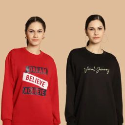 Vimal Jonney Maroon & Black Printed Sweatshirt - Pack Of 2-picture-13