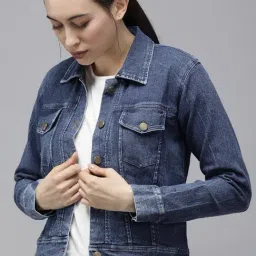 VOXATI Blue Regular Fit Denim Jacket-picture-32