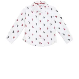 U.S. Polo Assn. Boys White Printed Full Sleeves Shirt-picture-26