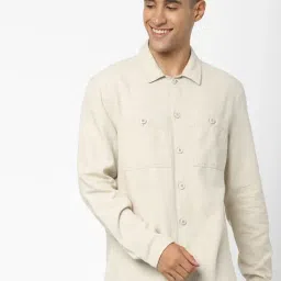 celio Celio* Beige Cotton Regular Fit Shirts-picture-32