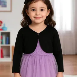 Kryptic Kids Black Cotton Regular Fit Full Sleeves Shrug-picture-12