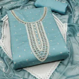 SAINOOR Embellished Semi-Stitched Dress Material-picture-19