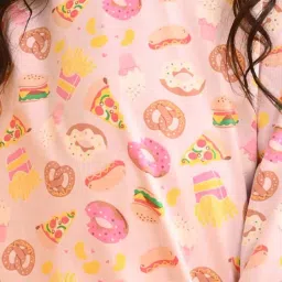 Anthrilo Kids Pink Cotton Printed Full Sleeves T-Shirt & Trouser image 4