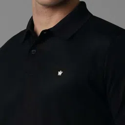 Louis Philippe Black Regular Fit Polo T-Shirt image 4