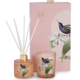 Pure Home and Living Pink Glass Jasmine & Garland Candle & Diffuser Set image 4