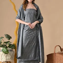 THE WEAVERS SHOP BY RAAVI Chanderi Unstitched Dress Material-picture-56