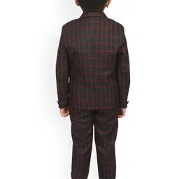 SG Yuvraj Boys Black & Red Checked Suit Set image 2