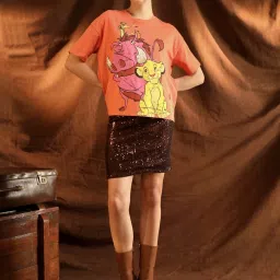 Kazo Orange Graphic Top image 4