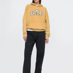 GAP Yellow Blended Embroidered Long Sleeves Hoodie image 4