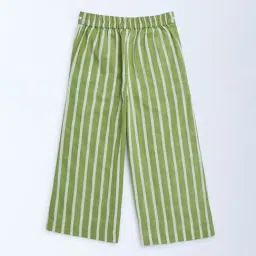 Utsa Kids by Westside Green Stripe Printed Cotton-Blend Ethnic Pants image 2
