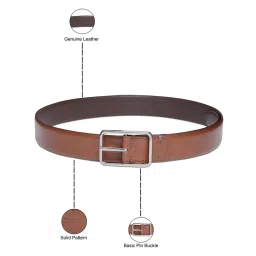 Aeropostale Pembroke Tan Leather Solid Waist Belt For Men image 4