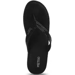Metro Women's Black Thong Wedges image 4