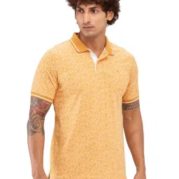 Raymond Beige Slim Fit Printed Polo T-Shirt image 4