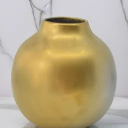 The Decor Lane Gold-Coloured Round Ceramic Flower Vase-picture-35