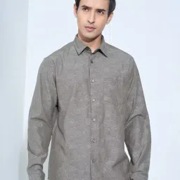 Peregrine By Pantaloons Burnt Olive Regular Fit Printed Shirt-picture-48