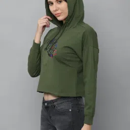 Allen Solly Green Graphic Print Hoodie image 3