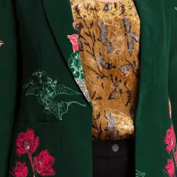 SHAYE Green Floral Print Blazer image 5