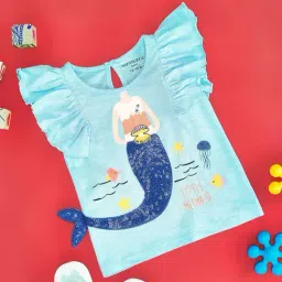 Pantaloons Baby Kids Tanager Turquoise Cotton Regular Fit Top-picture-26