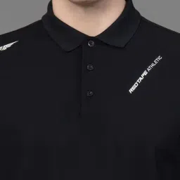 Red Tape Black Cotton Regular Fit Spots Polo image 5