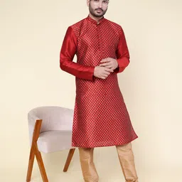 W & G Men Polka Dot Kurta image 3