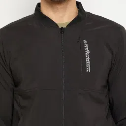 Duke Black Regular Fit Bomber Jacket image 5