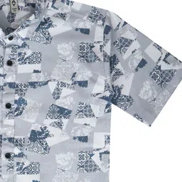 CAY Boys Standard Fit Abstract Printed Spread Collar Cotton Casual Shirt image 3