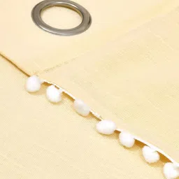 THE LINEN COMPANY Cream-Coloured & White Sheer Window Curtain image 3