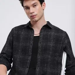 HIGHLANDER Men Spread Collar Checked Cotton Casual Shirt image 2