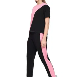 BOMBSHELL Colourblocked Round Neck T-Shirt With Trousers Co-Ords image 3