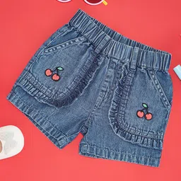 Pantaloons Baby Solid Denim Shorts - Navy Blue-picture-26