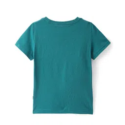 Puma Cotton Knit Half Sleeves T-Shirt With Logo Print - Teal Blue image 3