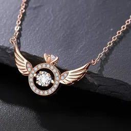 TheVineGirl Women Rose Gold-Plated Feather Necklace image 5