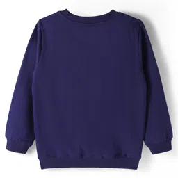 OLLINGTON ST. Cotton Knit Full Sleeves Printed Sweatshirt & Jogger Set with Fanny Pack - Navy Blue image 4