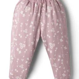 ToffyHouse Knitted Full Sleeves Top & Leggings Set with Head Band & Bunny Print - Mauve image 4