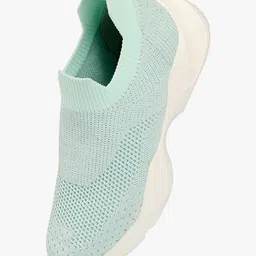 Toothless Mesh Detailed Slip On Shoes - Sea Green image 5