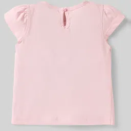 Babyhug Cotton Knit Cap Sleeves T-Shirts with Hearts Cherry & Bow Print Pack of 3 - Pink & White image 5